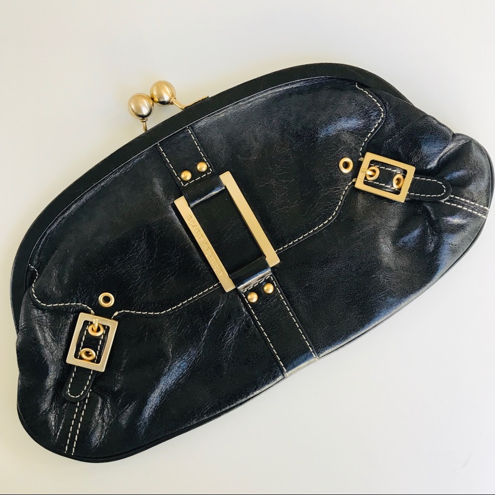 Charles David clutch with gold detail